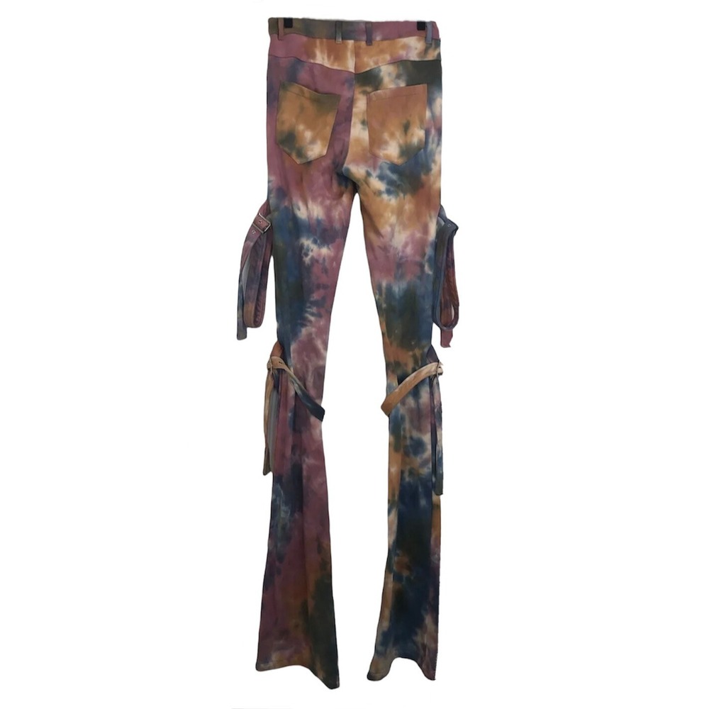 NWT Shane Justin Unisex Size Large Tie Dye Buckle Legs Long Pants Hype Rare - Picture 2 of 11